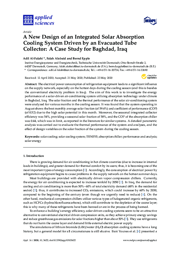 (PDF) A New Design of an Integrated Solar Absorption Cooling System ...