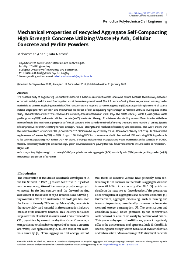 (PDF) Mechanical Properties of Recycled Aggregate Self-Compacting High ...