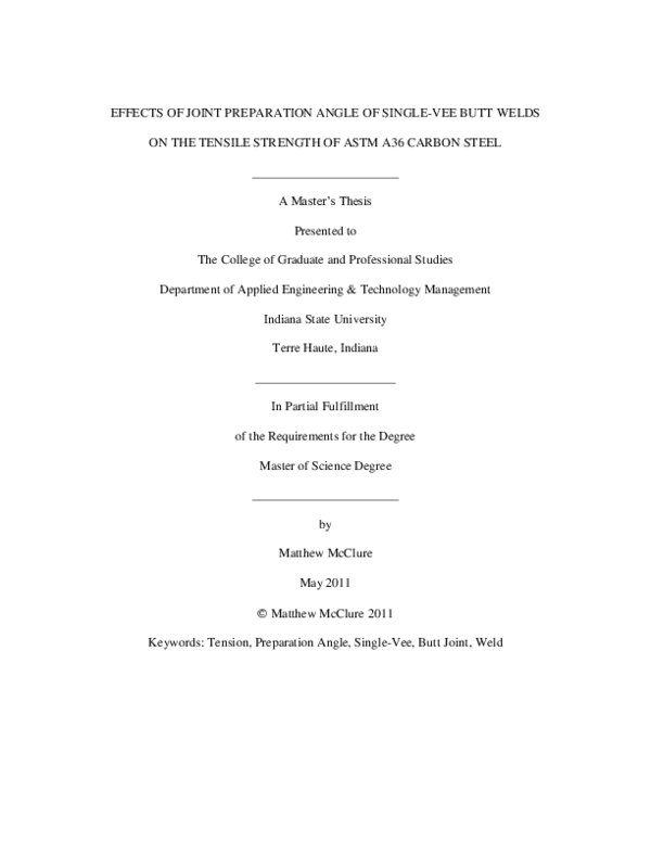 (PDF) Effects of Joint Preparation Angle of Single-Vee Butt Welds on ...