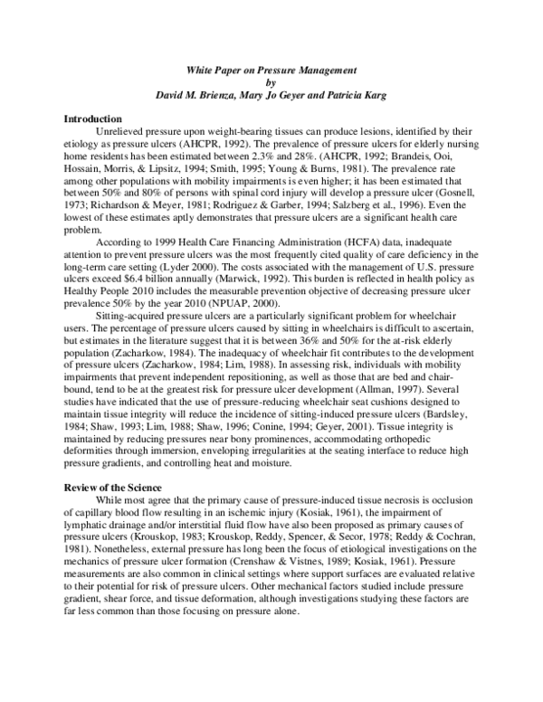 (PDF) White Paper on Pressure Management
