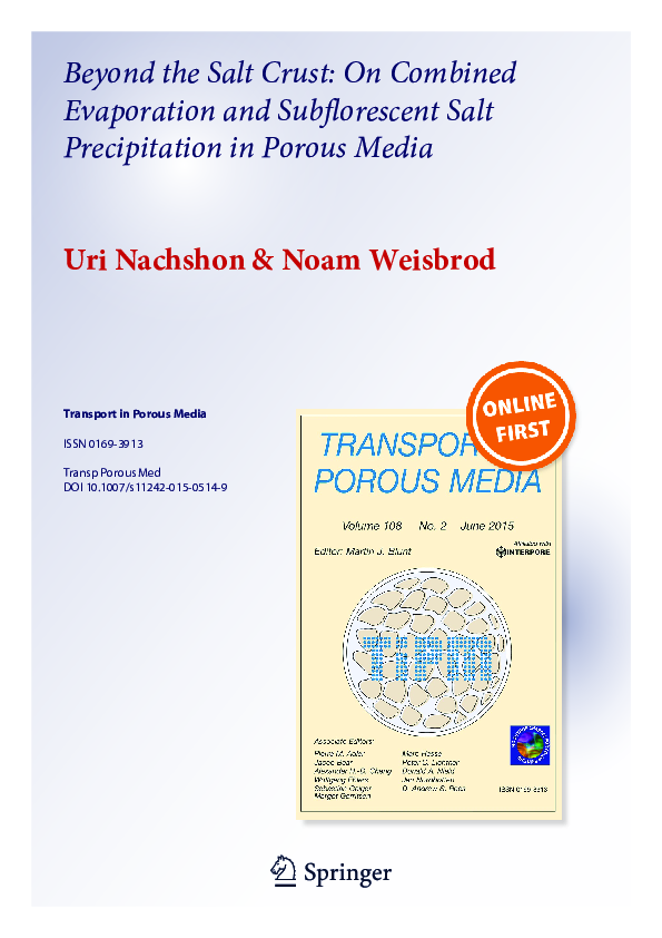 (PDF) Beyond the Salt Crust: On Combined Evaporation and Subflorescent ...