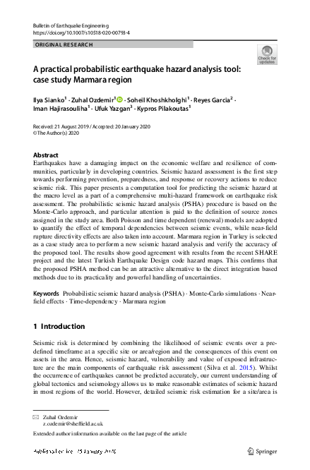 (PDF) A practical probabilistic earthquake hazard analysis tool: case ...