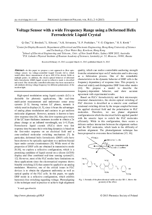 (PDF) Voltage sensor with a wide frequency range using a deformed helix