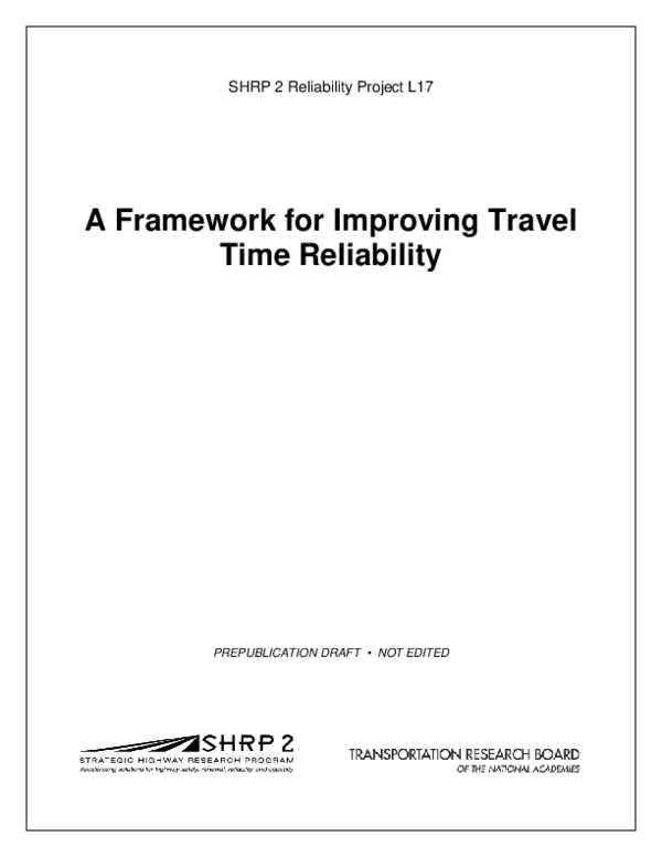 (PDF) A Framework for Improving Travel Time Reliability