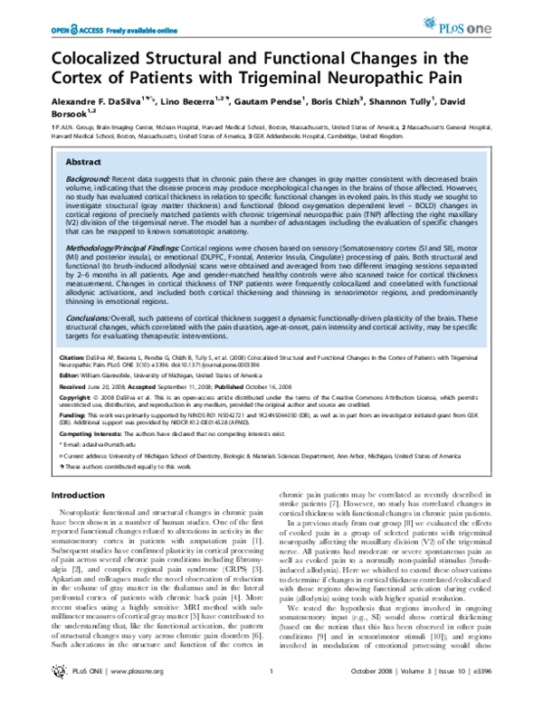 (PDF) Colocalized Structural and Functional Changes in the Cortex of ...