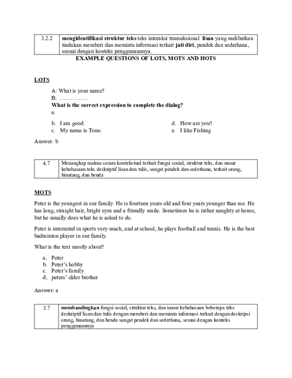 (DOC) ENGLISH - EXAMPLE QUESTIONS OF LOTS, MOTS AND HOTS ON K13 (BAHASA ...
