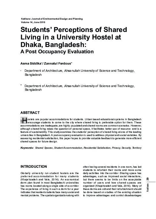 (PDF) Students’ Perceptions of Shared Living in a University Hostel at ...