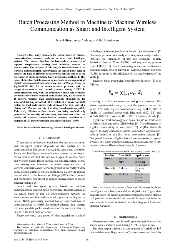 (PDF) Batch Processing Method in Machine to Machine Wireless