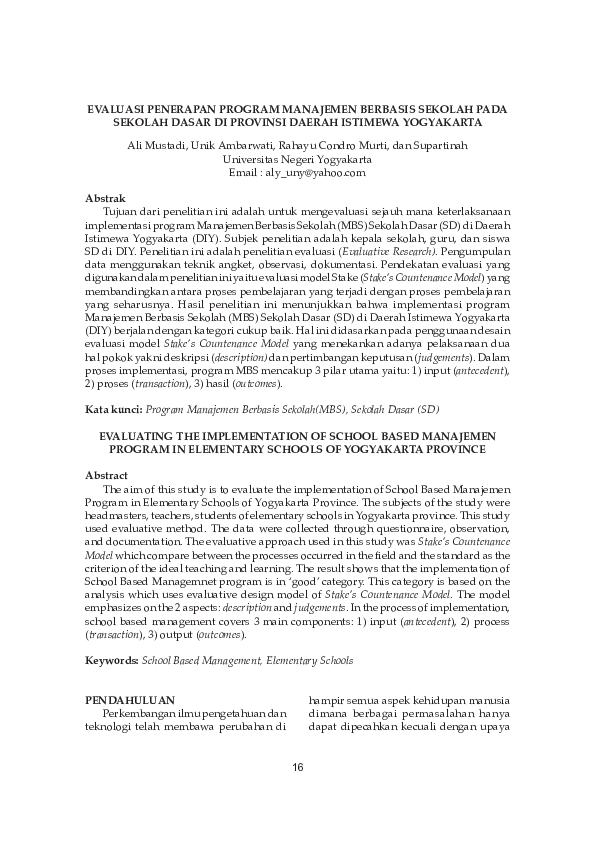 (PDF) Evaluasi Penerapan Program Manajemen Berbasis Sekolah Pada ...