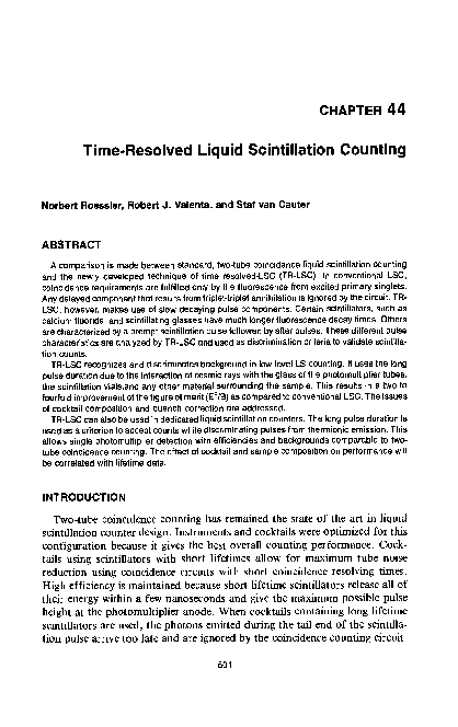 (PDF) Time-Resolved Liquid Scintillation Counting