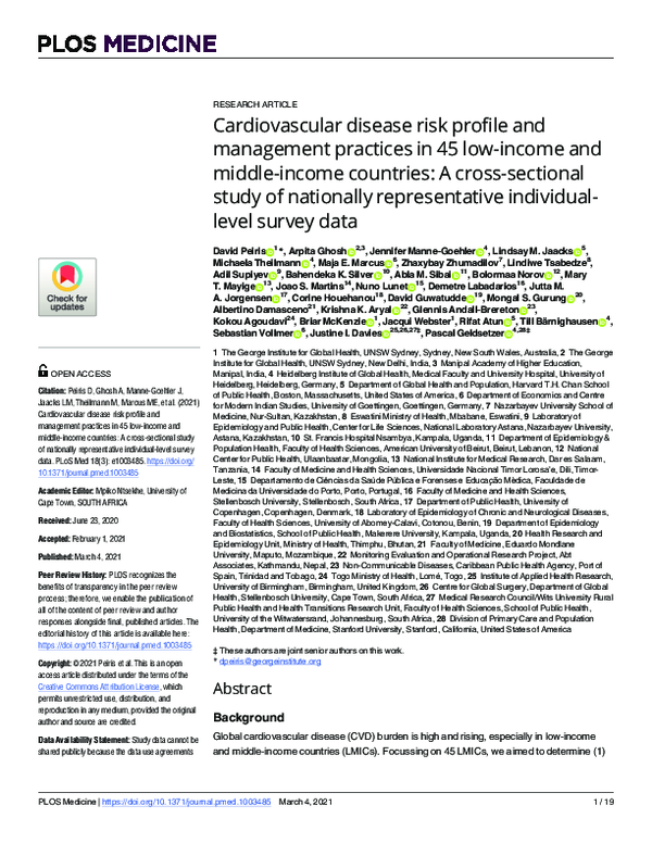 (PDF) Cardiovascular disease risk profile and management practices in ...