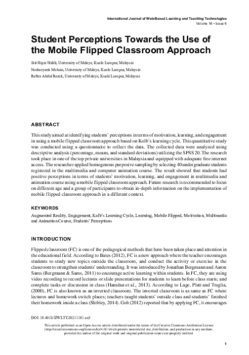 (PDF) Student Perceptions Towards the Use of the Mobile Flipped ...