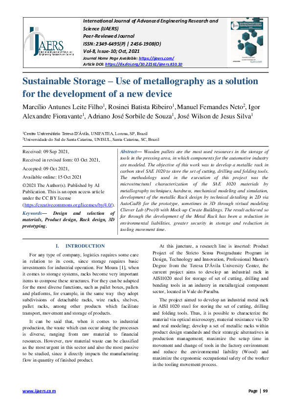 (PDF) Sustainable Storage -Use of metallography as a solution for the ...
