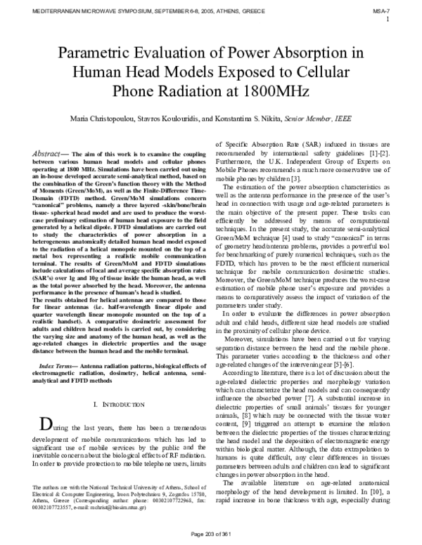 (PDF) Parametric evaluation of power absorption in human head models ...