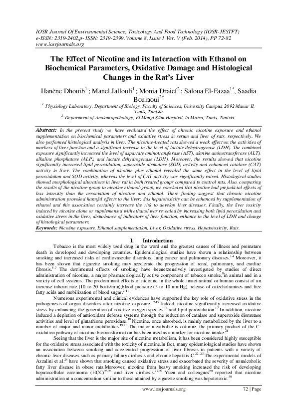 (PDF) The Effect of Nicotine and its Interaction with Ethanol on ...