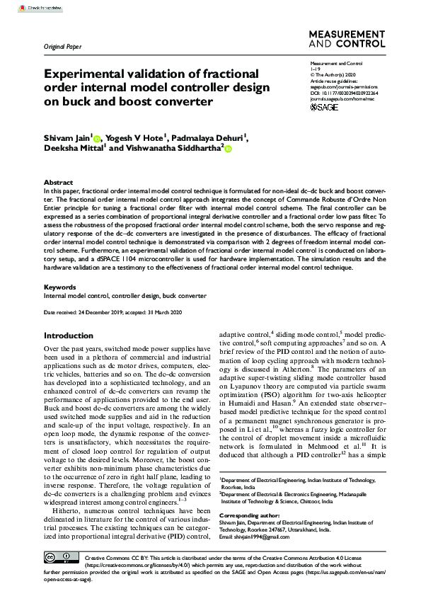 (PDF) Experimental validation of fractional order internal model ...