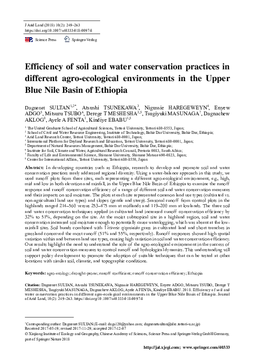 (PDF) Efficiency of soil and water conservation practices in different ...