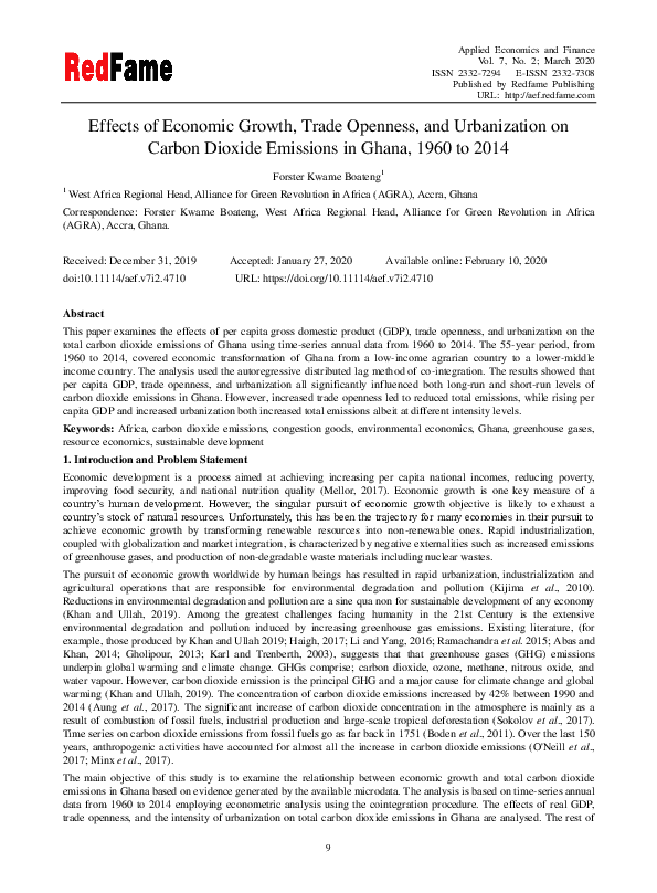 (PDF) Effects of Economic Growth, Trade Openness, and Urbanization on ...