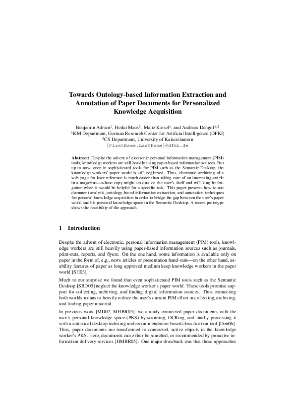 (PDF) Towards Ontology-based Information Extraction and Annotation of ...