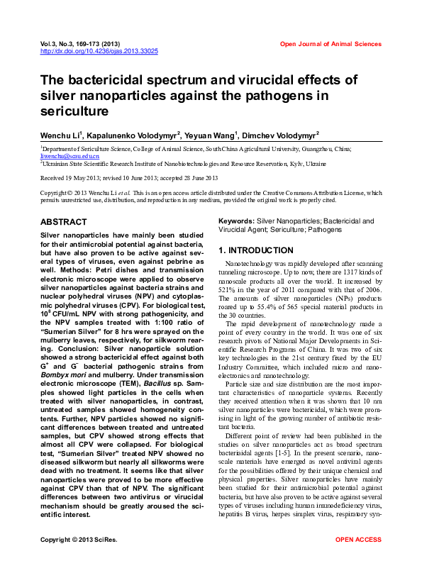 (PDF) The bactericidal spectrum and virucidal effects of silver ...