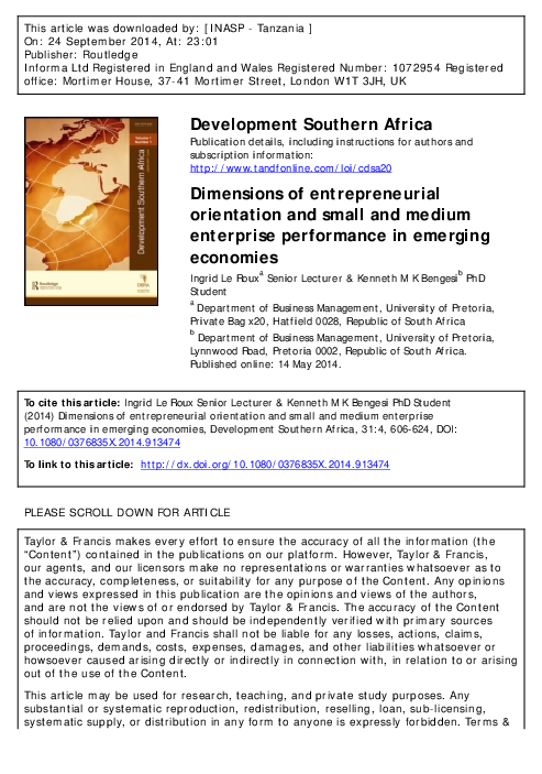 (PDF) Dimensions of entrepreneurial orientation and small and medium ...