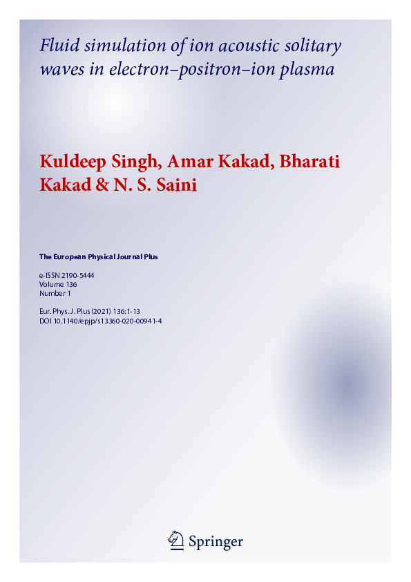 (PDF) Fluid simulation of ion acoustic solitary waves in electron ...