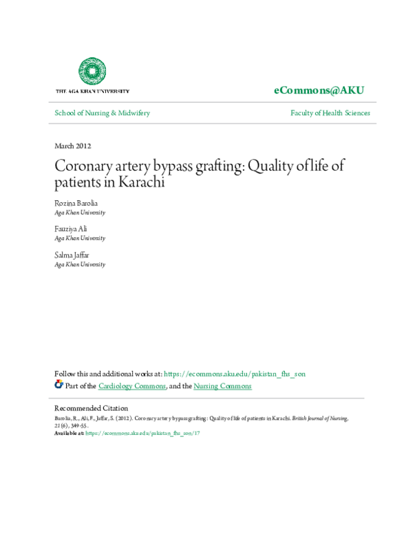 (PDF) Coronary artery bypass grafting: quality of life of patients in ...