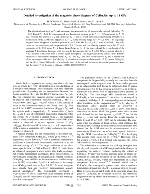 (PDF) Detailed investigation of the magnetic phase diagram of CeRu2Ge2 ...