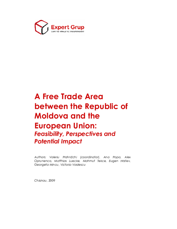 (PDF) A Free Trade Area between the Republic of Moldova and the ...