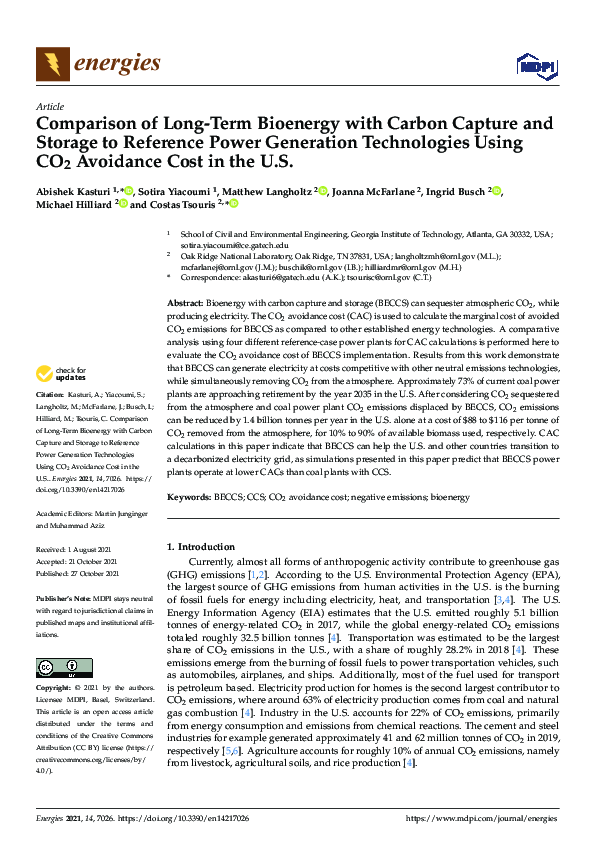 (PDF) Comparison of Long-Term Bioenergy with Carbon Capture and Storage ...