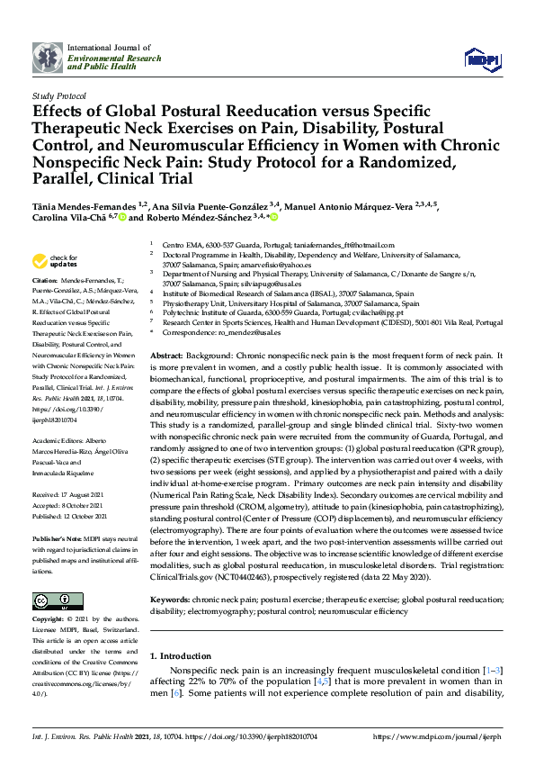 (PDF) Effects of Global Postural Reeducation versus Specific ...