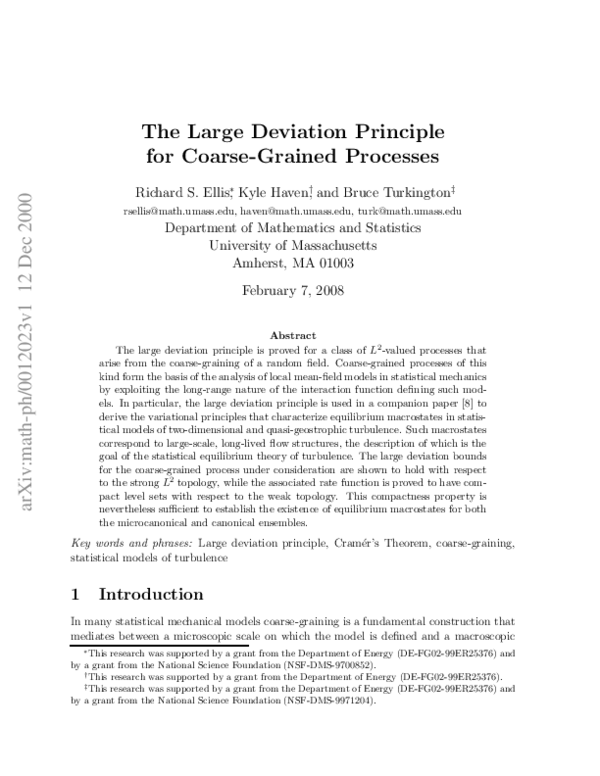 (PDF) The Large Deviation Principle for Coarse-Grained Processes