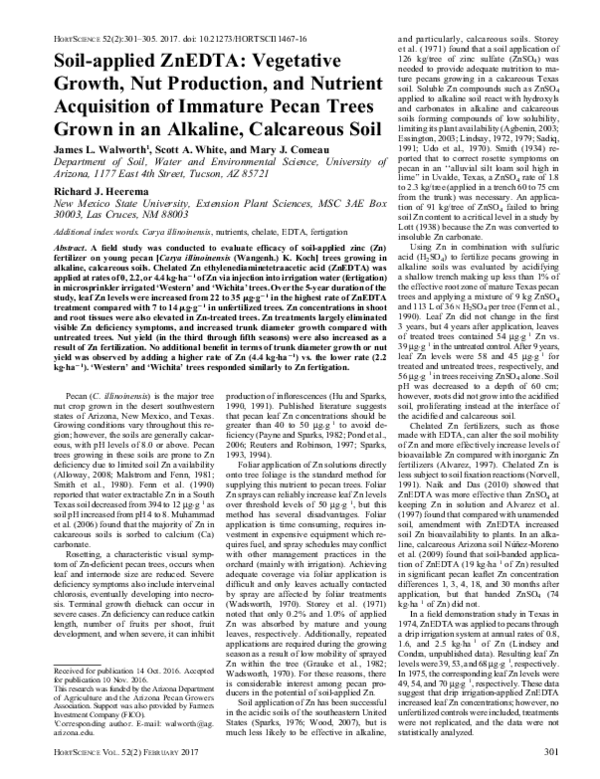 (PDF) Soil-applied ZnEDTA: Vegetative Growth, Nut Production, and ...