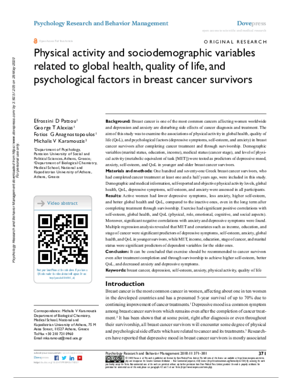 (PDF) Physical Activity and Sociodemographic Variables Related to ...
