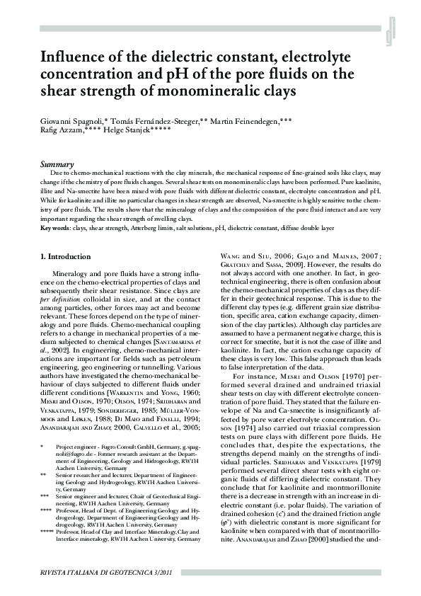 (PDF) Influence of the dielectric constant, electrolyte concentration ...