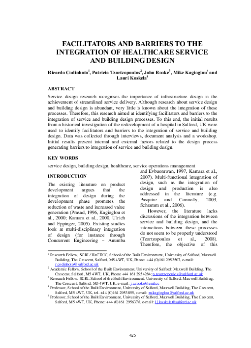 (PDF) Facilitators and Barriers to the Integration of Healthcare ...