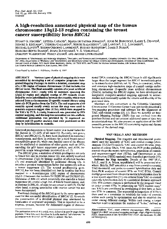 (PDF) A high-resolution annotated physical map of the human chromosome ...