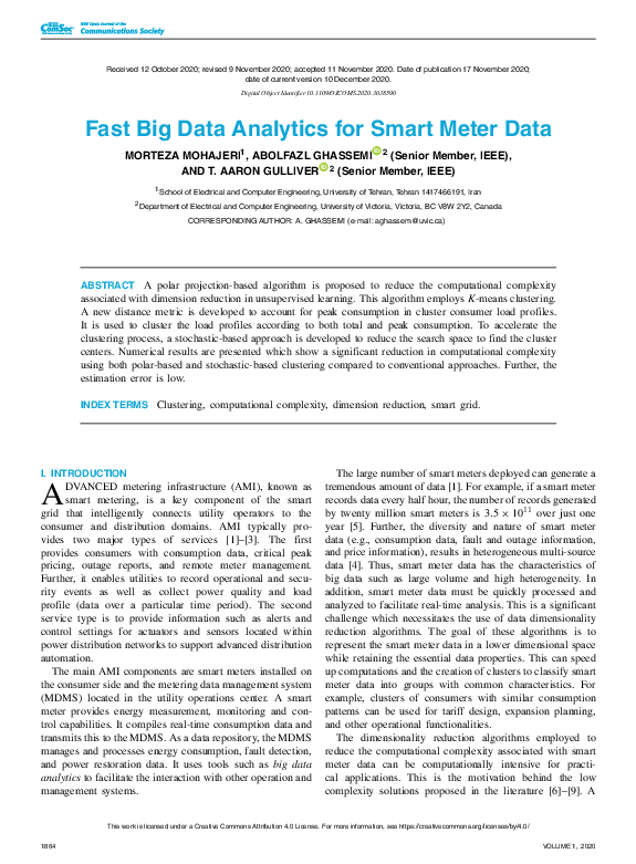 (PDF) Fast Big Data Analytics for Smart Meter Data