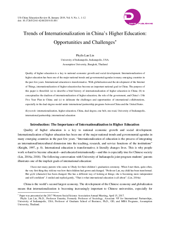 (PDF) Trends of Internationalization in China’s Higher Education ...