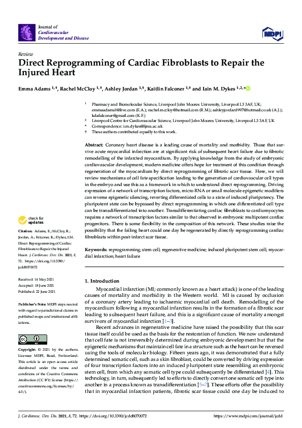 (PDF) Direct Reprogramming of Cardiac Fibroblasts to Repair the Injured ...