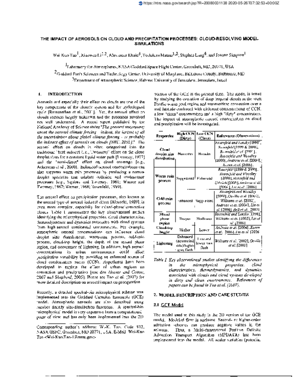 (PDF) The impact of aerosols on cloud and precipitation processes ...