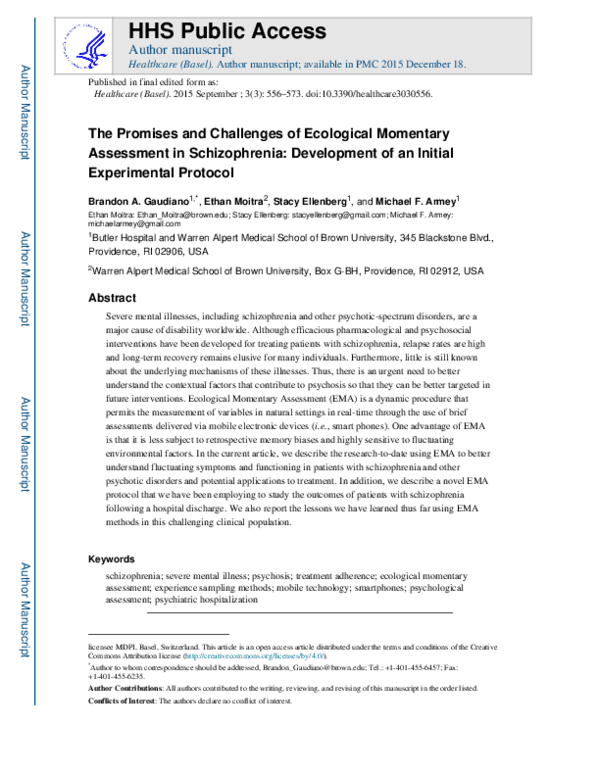 Experimental Schizophrenia Treatment