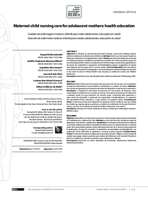 (PDF) Maternalchild nursing care for adolescent mothers health