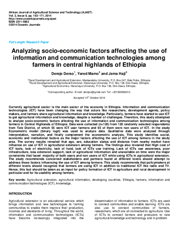(PDF) Analyzing socio-economic factors affecting the use of information ...