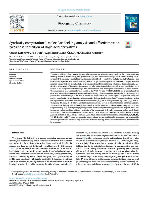 (PDF) Synthesis, computational molecular docking analysis and ...