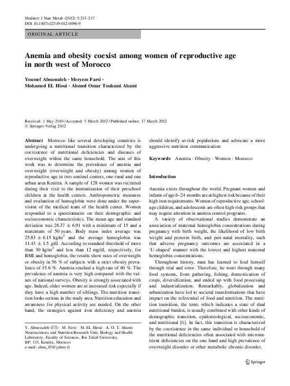(PDF) Anemia and obesity coexist among women of reproductive age in ...