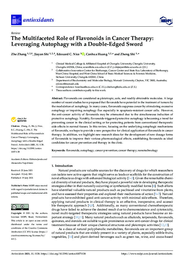 (PDF) The Multifaceted Role of Flavonoids in Cancer Therapy: Leveraging ...