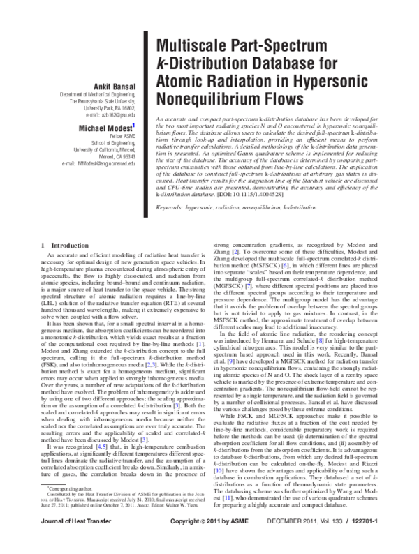 (PDF) Multiscale Part-Spectrum k-Distribution Database for Atomic ...