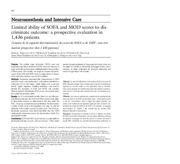 (PDF) Limited ability of SOFA and MOD scores to discriminate outcome: a ...