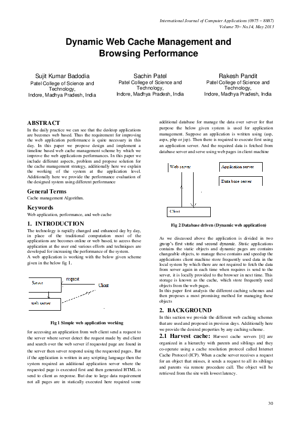 (PDF) Dynamic Web Cache Management and Browsing Performance